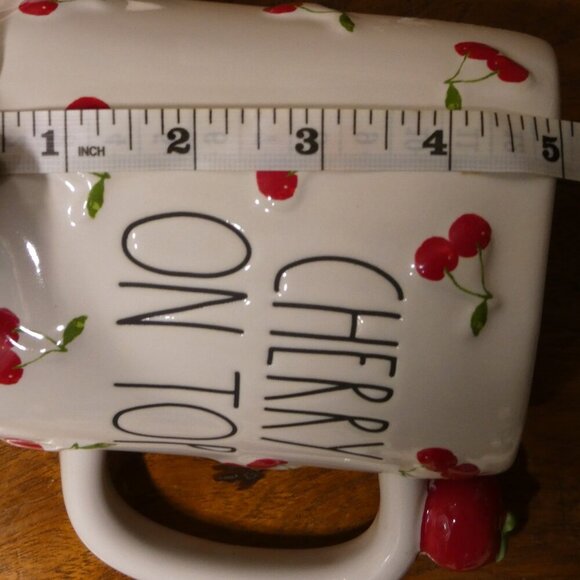 Rae Dunn, Kate Spade ceramic Cherry on Top mug and matching kitchen towel - Picture 7 of 11